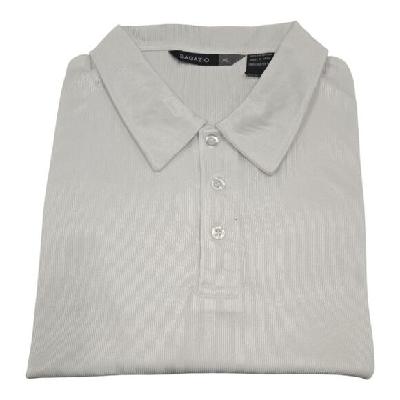BAGAZIO MENS SOLID WHITE CASUAL 3 BUTTON SHORT SLEEVE PULLOVER POLO SHIRT BM1157 - Picture 7 of 9